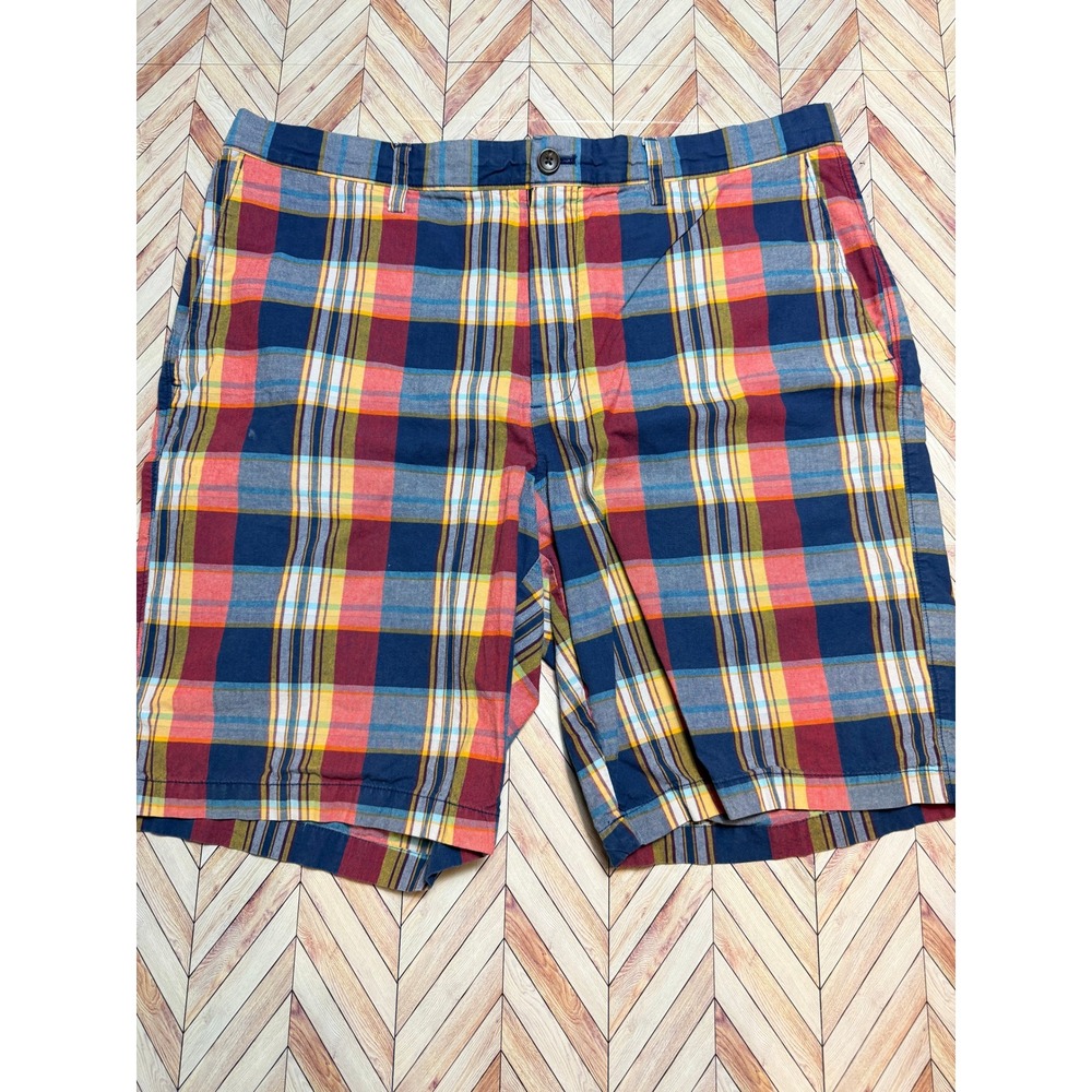 Banana Republic Mens Plaid Madras Shorts Size 38‎ Blue Red Yellow Preppy Golf